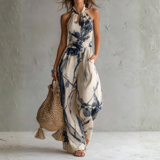 KERSTI - TUTA ELEGANTE CON STAMPA ARTISTICA