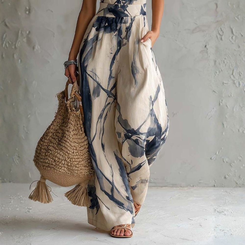 KERSTI - TUTA ELEGANTE CON STAMPA ARTISTICA