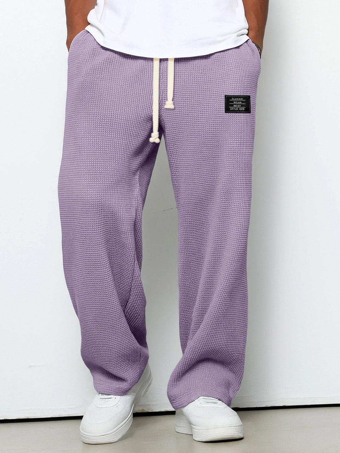 SAMY - PANTALONI A GAMBA LARGA CON ELASTICO IN VITA REGOLABILE