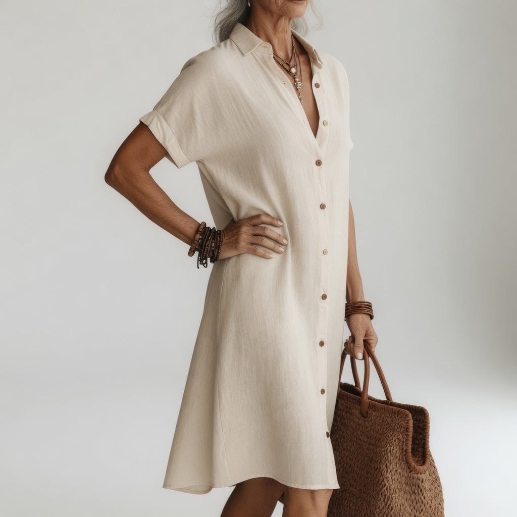 EMMA - ABITO A CAMICIA MIDI PREMIUM E TRASPIRANTE